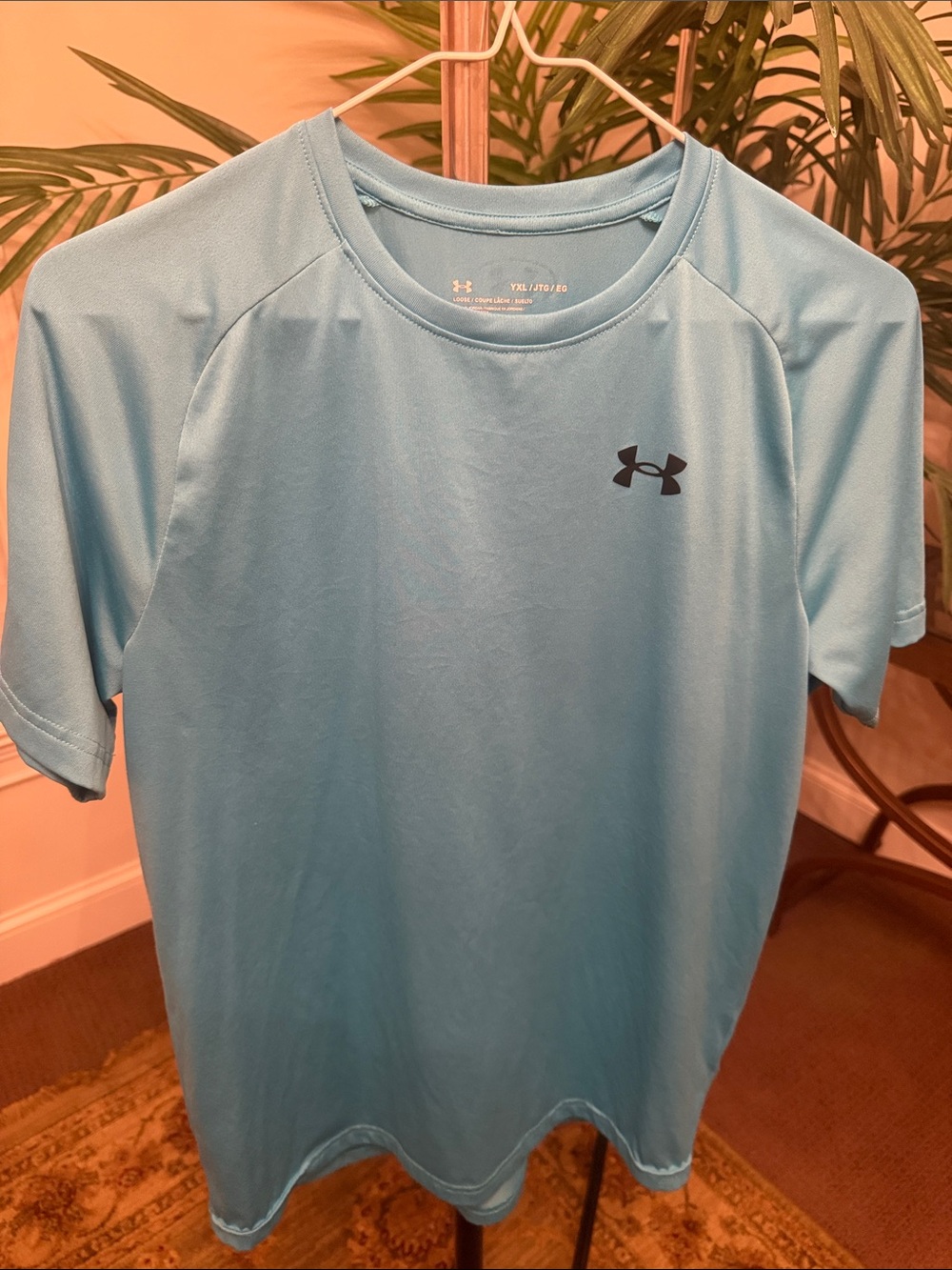 Under Armour Light Blue Performance Tee with Black Logo